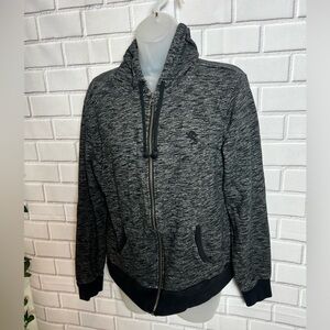 EXPRESS men front zipper fleece gray hoodie /size M